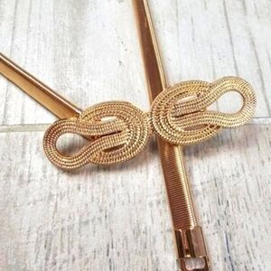 Simple Goldtone Bunji Metal Statement Belt